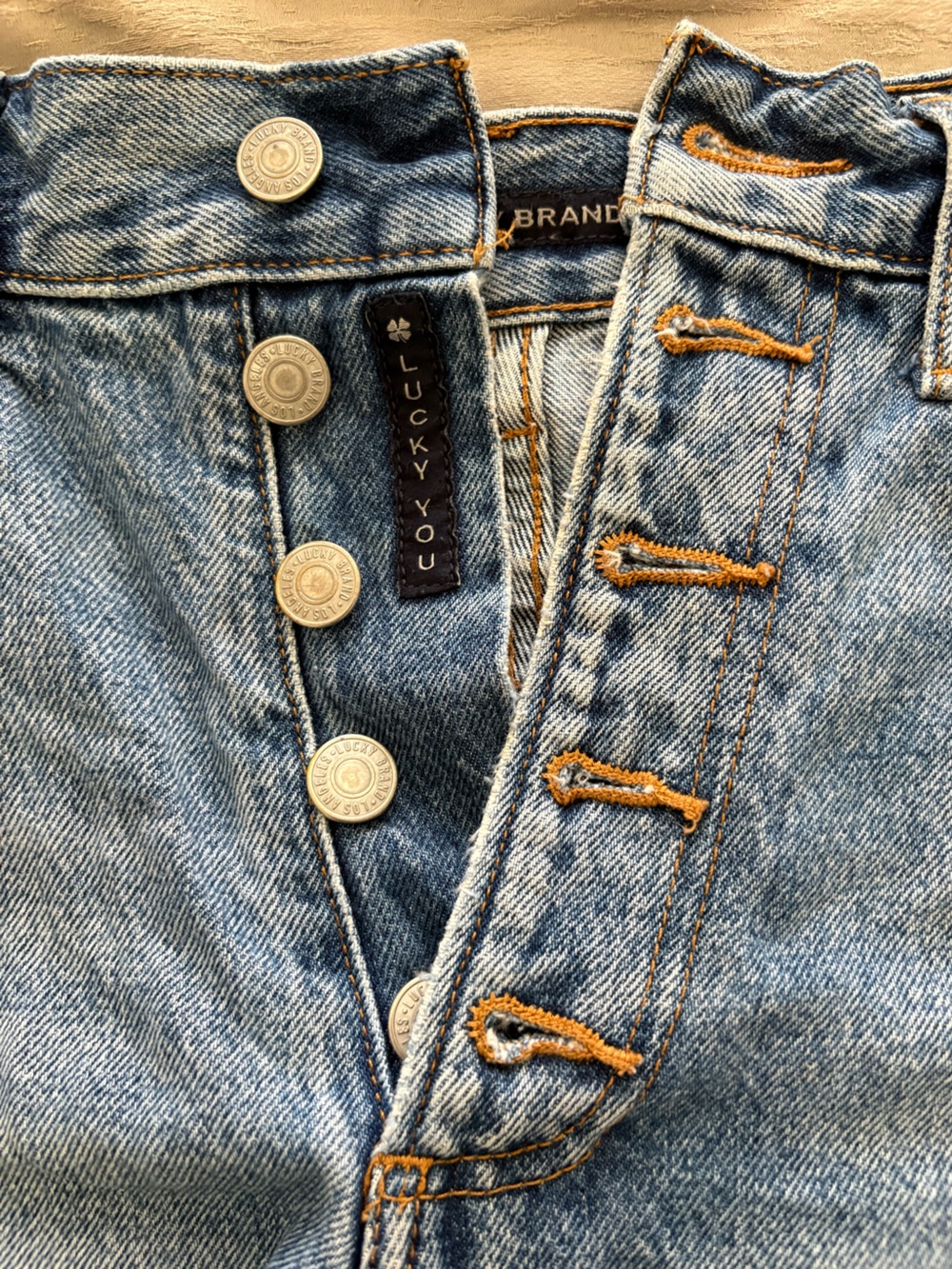 Lucky Brand High-Rise Light Blue Button-Fly Jeans